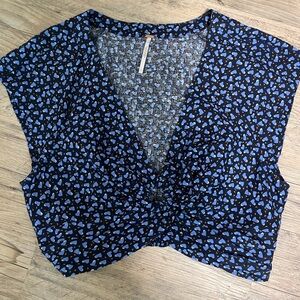 Stylish Blue Patterned Women's Top